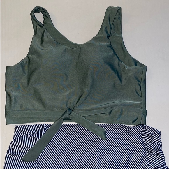 High Waisted Bathing Suits Women 2 Piece High Neck Bow Knot Modest Swimsuits Med - Picture 4 of 7